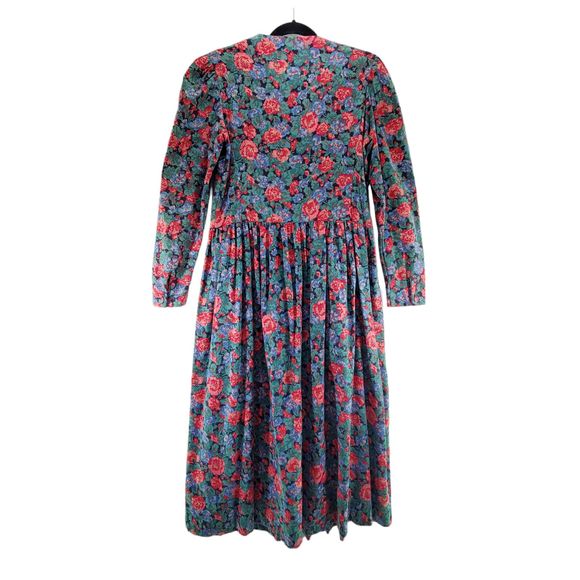 12 Vintage Laura Ashley Floral Midi Dress Cottagecore English Country - Picture 2 of 13